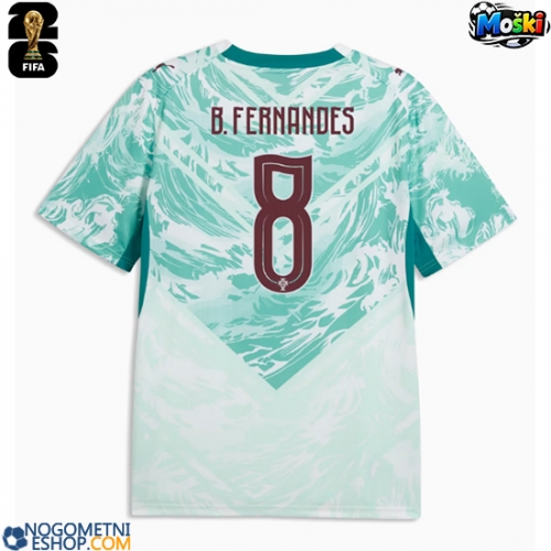 Moški Nogometni dresi Portugalska Bruno Fernandes #8 Gostujoči SP 2026 Kratek Rokav